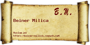 Beiner Milica névjegykártya